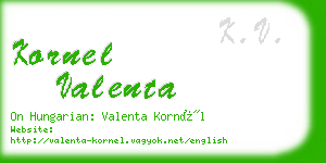 kornel valenta business card